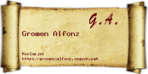 Gromen Alfonz névjegykártya